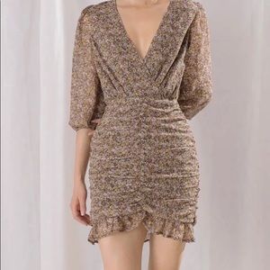 Floral Print Ruched Mini Dress